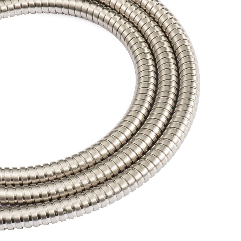JAKARDA 60-inch Extra Long Brushed Nickel Shower Hose Replacement, 304 Stainless Steel Made Long Hand Held Shower Hose With Brass Fitting (60-inch, Brushed Nickel Finish) - Image 5